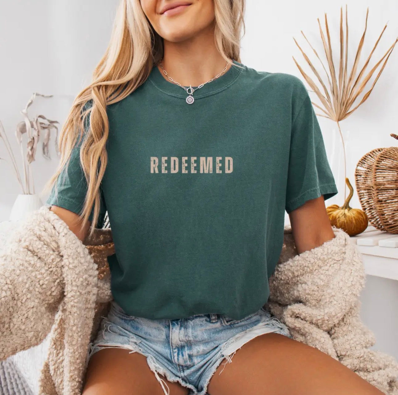 Redeemed Tshirt (Blue Spruce) - Pre Order