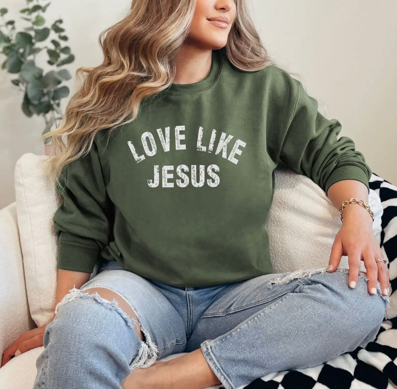 Love Like Jesus Sweatshirt (Green) - Pre Order