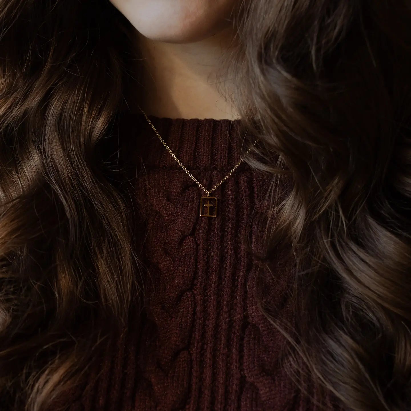 Cut Out Cross Necklace