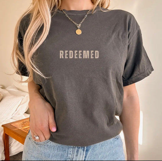 Redeemed Tshirt (Pepper) - Pre Order