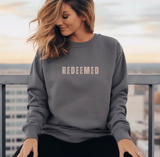Redeemed Sweatshirt (Gray) - Pre Order