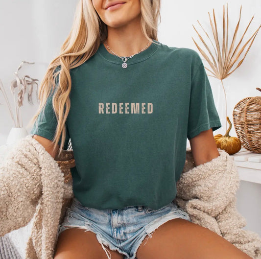Redeemed Tshirt (Blue Spruce) - Pre Order