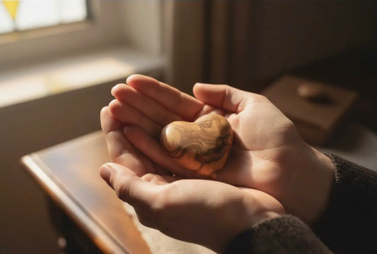 Olive Wood Handheld Heart