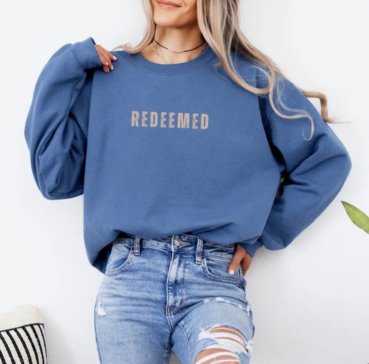 Redeemed Sweatshirt (Blue) - Pre Order