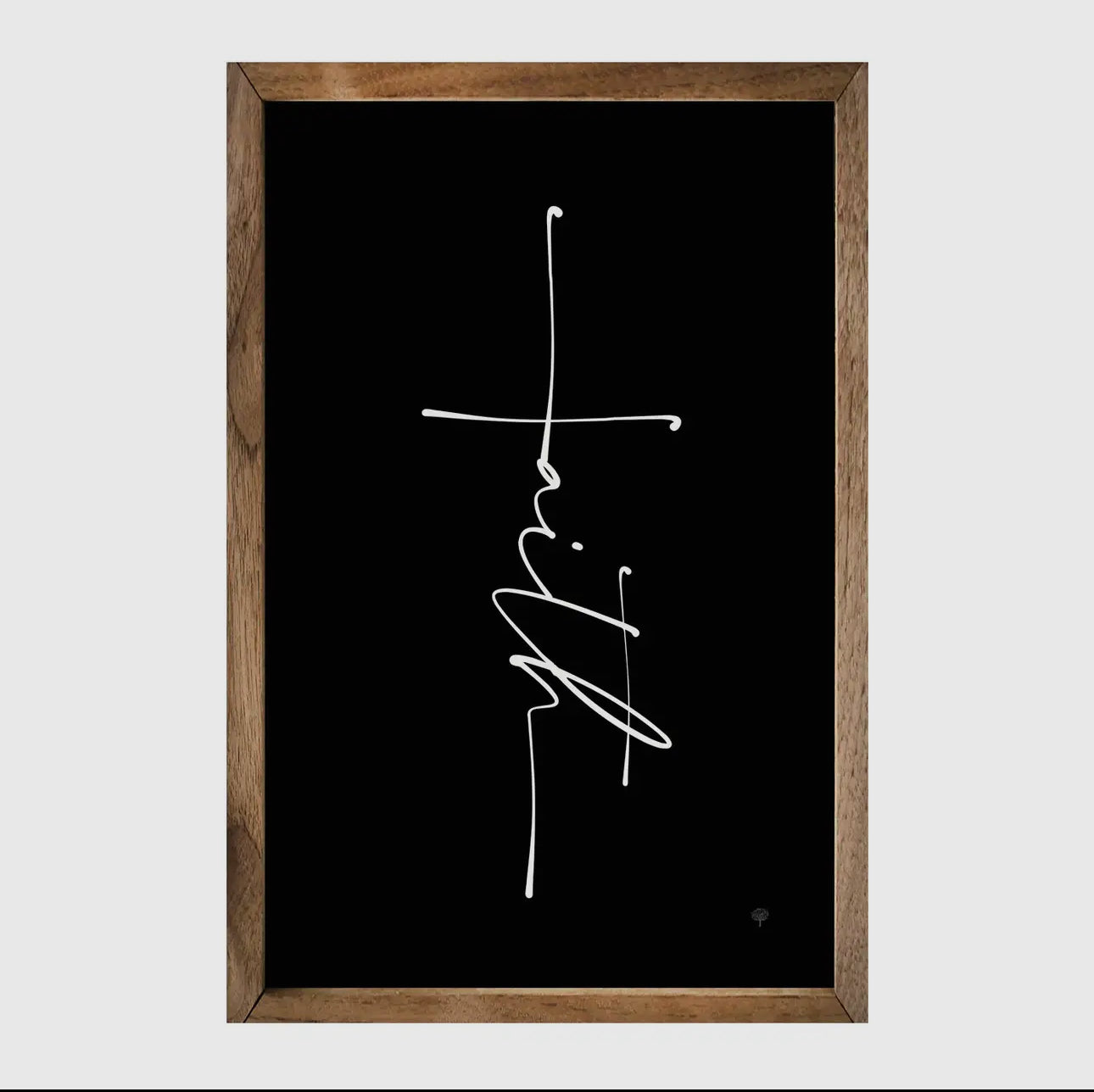 Faith Cross Black Sign