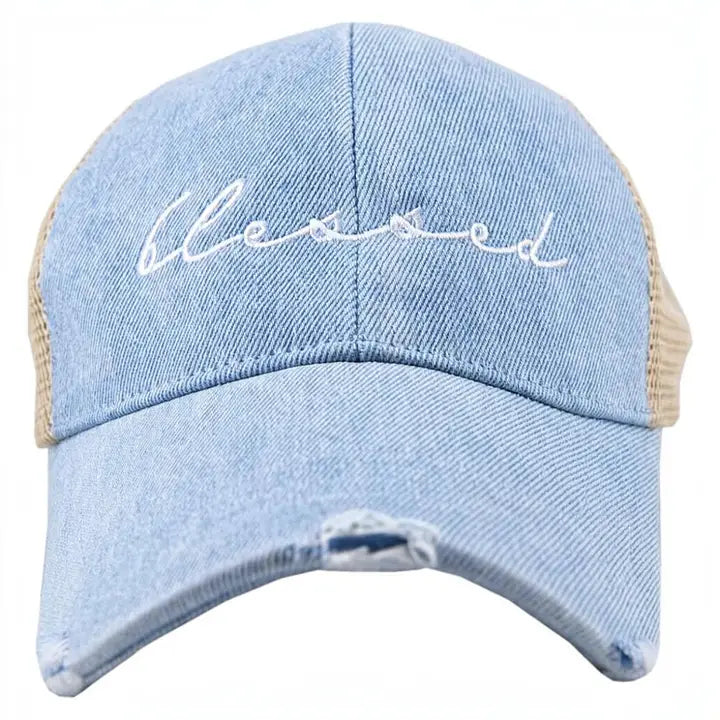 Blessed Denim Trucker Hat
